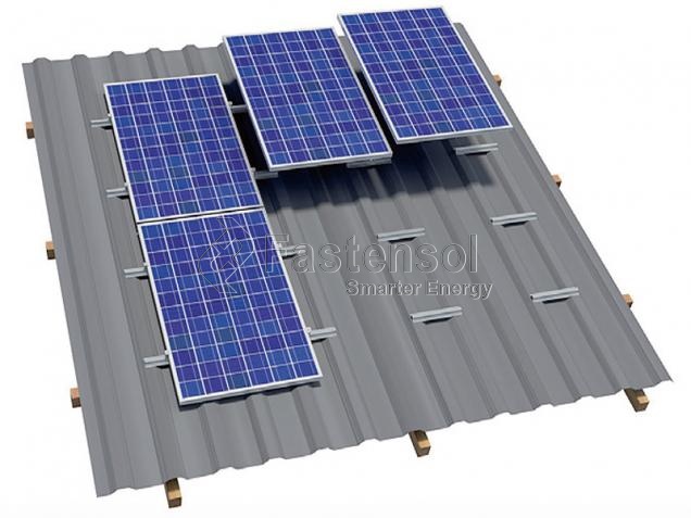Railless Pitched Metal Roof Solar Mounting System